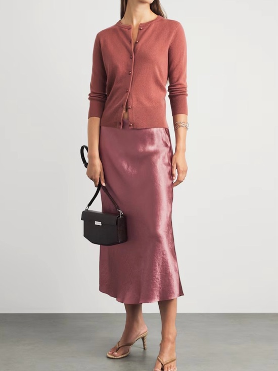 Vince Dresses & Skirts - Vince Satin Midi Slip Skirt in Dusty Rose size S